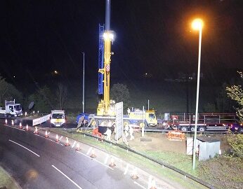Picture of Marshalls' ESS bases being installed on the M27
