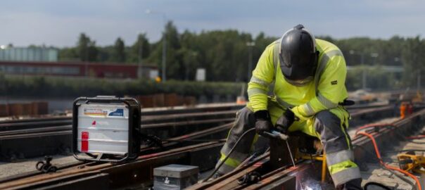Man working on a railway line