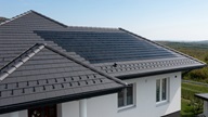 House with roof of solar tiles